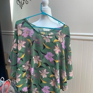Annalee Green Floral Blouse